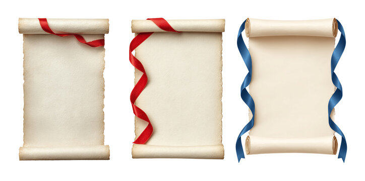 Empty diploma set isolated, for education and certification concept, ai generated image