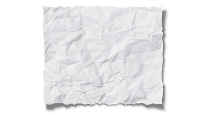 Obraz premium White Crumpled Paper with Torn Edges and Drop Shadow Isolated on White Background