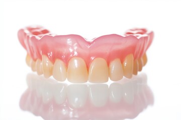 Obraz premium Upper Denture Prosthesis with Reflection on a White Surface