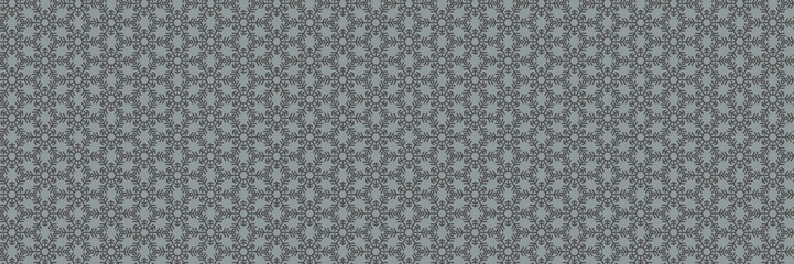 Fototapeta premium Grey and black small floral pattern seamless background texture