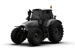 Obraz premium White Modern Farm Tractor Front-Side View