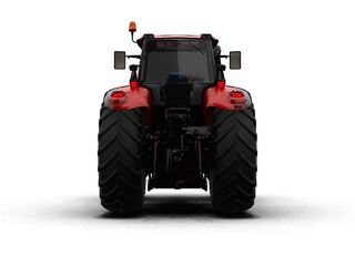 Obraz premium Rear Taillights View of A Red Modern Agricultural Tractor