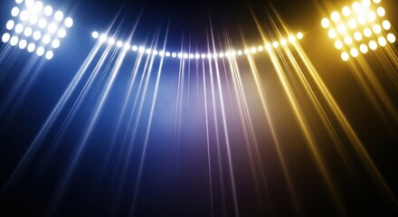 Obraz premium Abstract stadium lights with rays for sports championship atmosphere and dramatic event marketing background design template visual