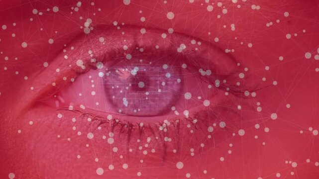 Animation of network of connections over eye