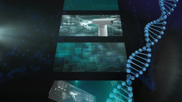 Animation of dna strand spinning and medical data processing
