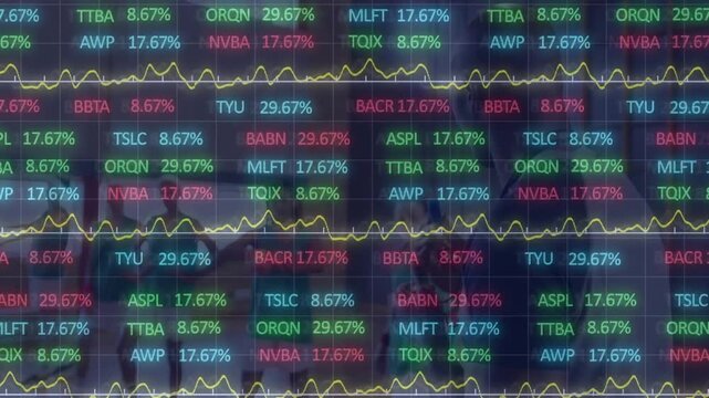 Animation of financial data processing over diverse basketball players
