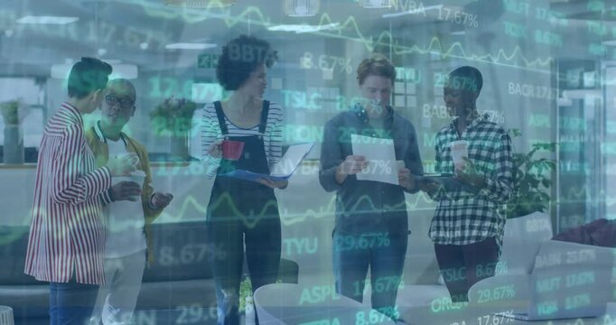 Animation of binary coding over teacher and students in classroom