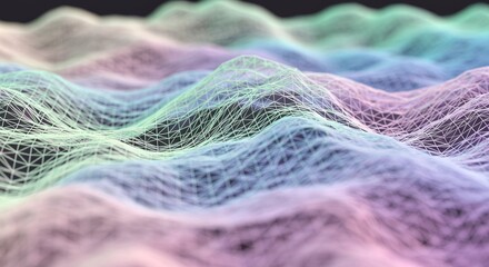 Obraz premium Abstract Wireframe Landscape with Pastel Colors