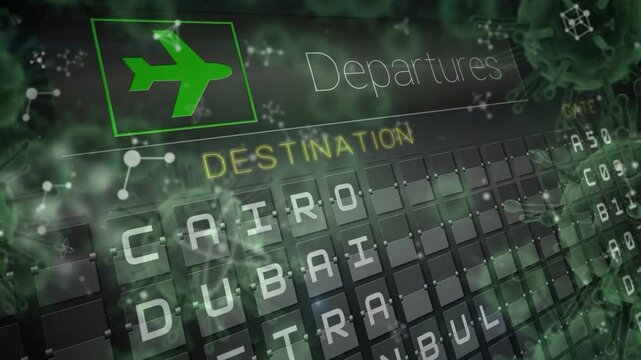 Animation of data processing over globe of casino chips and close