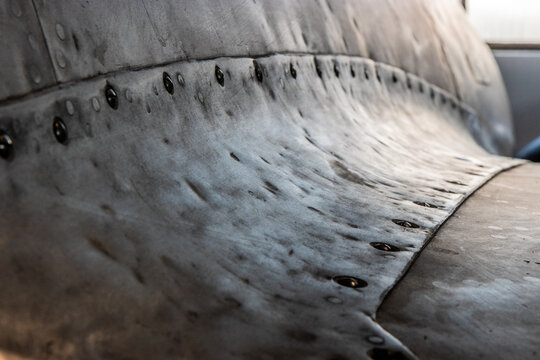 WERNIGERODE, GERMANY - JUNE 26, 2022: MiG-15 airplane detail in the Luftfahrtmuseum (Aviation Museum) in Wernigerode, Germany