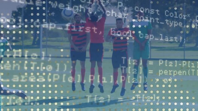 Animation of data processing over football players