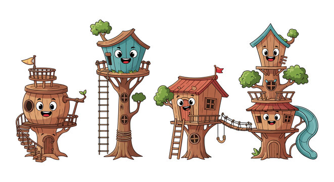 Cute Cartoon Treehouses Collection