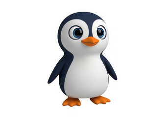 Obraz premium A cheerful cartoon penguin standing upright with orange feet and a black and white body