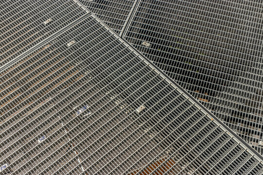 Detail of grate steel floor