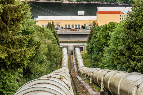 Wendefurth Pumped-storage Power Station penstocks, Saxony-Anhalt state, Germany