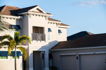 Fototapeta premium South Florida luxury homes in private golf community