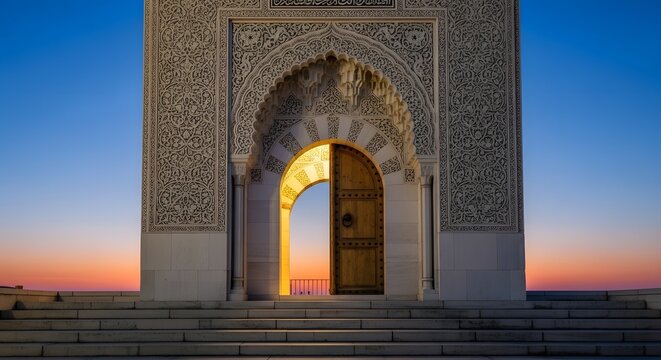 Moorish architecture at sunset