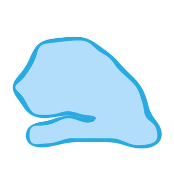 Senegal country silhouette. Vector map silhouette. Blue smooth shape like water drop or splash