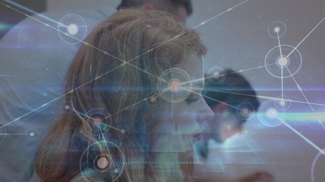 Animation of network of connections over diverse students