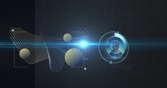 Blue microprocessor connections over globe against black background