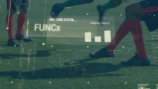 Animation of data processing over football players