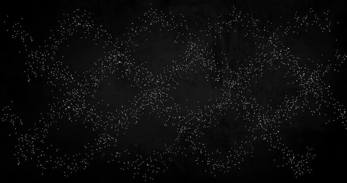 Animation of white pattern moving over pattern on black background