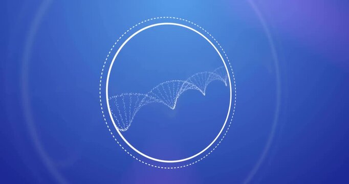 Animation of dna strand over white circles