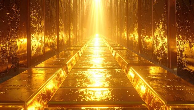 Luminous Gold Pathway: A Secret Meeting Place