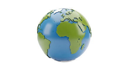 Obraz premium 3D Globe of Earth with Continents and Oceans