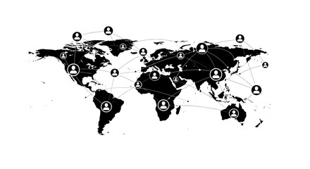 Obraz premium Global connections and networking across the world map illustration