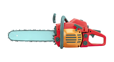 Naklejka premium Red and Orange Chainsaw