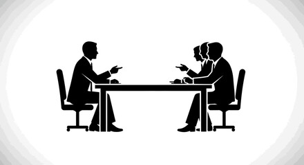 Fototapeta premium Businessmen engaged in a heated discussion at a meeting table