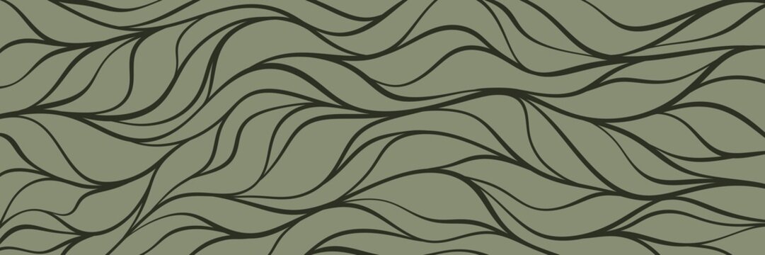 Bold vibrant green and black organic wavy line seamless pattern with high contrast. Dynamic and modern design perfect for tech, gaming, fashion, packaging and energetic creative projects