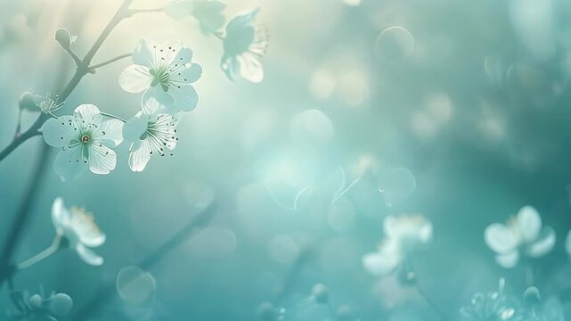 Soft Focus Spring Blossom Branches with Gentle Light.
