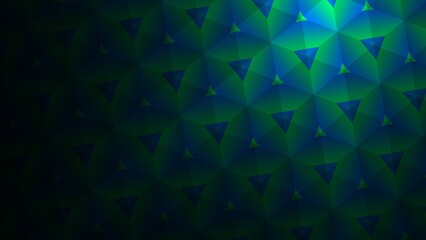 Obraz premium Emerald green aurora background with futuristic prism geometric digital pattern