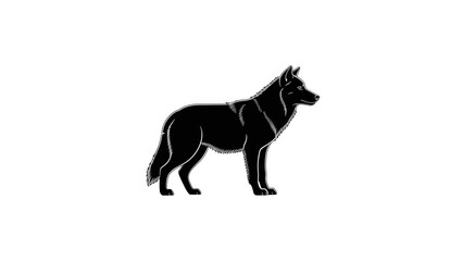 Fototapeta premium black dog standing isolated on white background