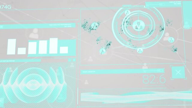 Animation of network of connections and financial data processing over mailbox