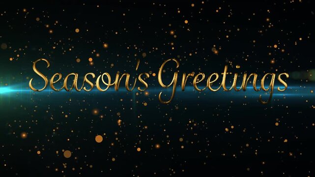 Animation of seasons greetings text over spots