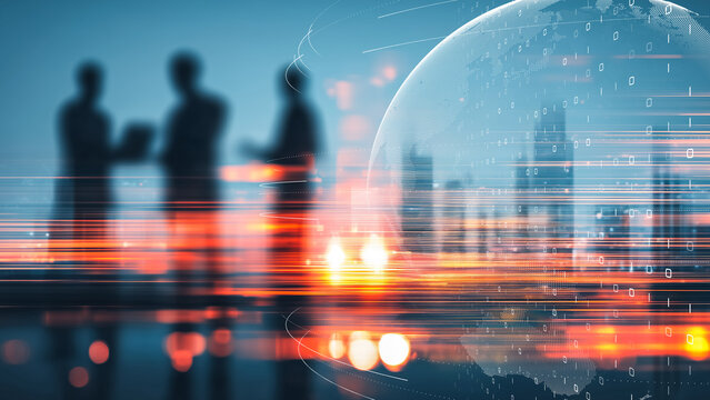 Digital speed concept symbolizing high-speed data communication and business transformation