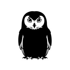 Obraz premium angry owl silhouette vector illustration