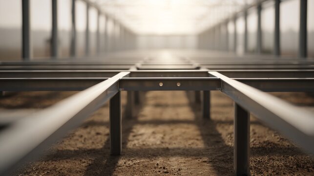 erection. A steel frame structure in progress, capturing the essence of industrial development and modern construction. safety posters.
