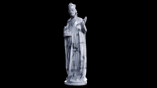 Sculpture of Empress Cunigunde Made with 3D render not AI
