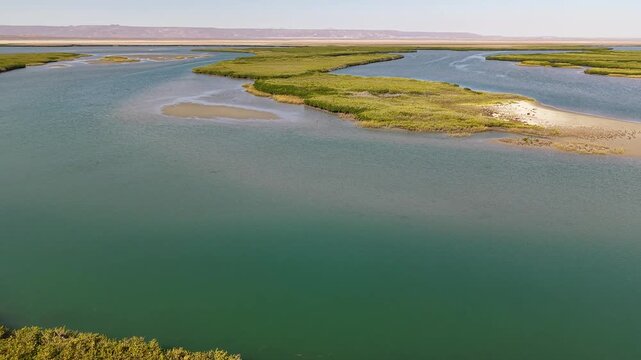Estero Coyote Punta Abreojos Baja California Sur Mexico Coastal Lagoon Aerial 4K