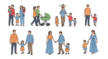 Fototapeta premium Diverse group of adults and children enjoying a sunny day together and sharing moments.