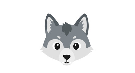 Fototapeta premium Wolf Head Vector Illustration, Flat Design, Animal Portrait for Design, Wildlife Icon