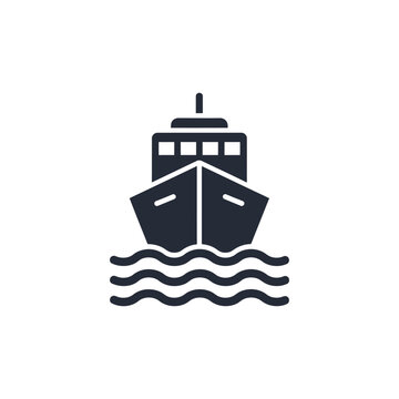 A large ship sails through calm waters on a clear day