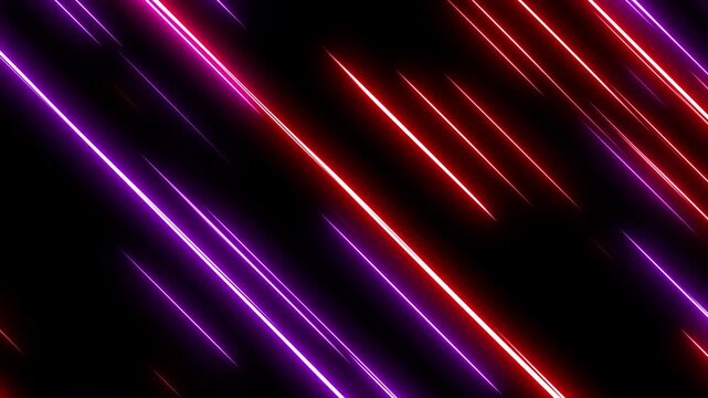 Fast diagonal neon speed lines creating a dynamic action background. Perfect for automotive racing commercials, extreme sports, and anime edits