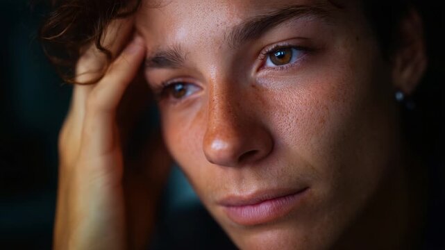 A contemplative moment captured in two frames displaying a young man lost in thought, revealing emotions of reflection, introspection, and vulnerability.