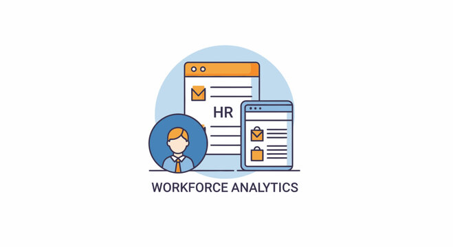 Workforce analytics illustration hr management and data analysis concept