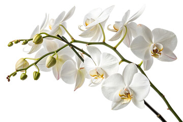 Obraz premium Delicate white orchid isolated on transparent background